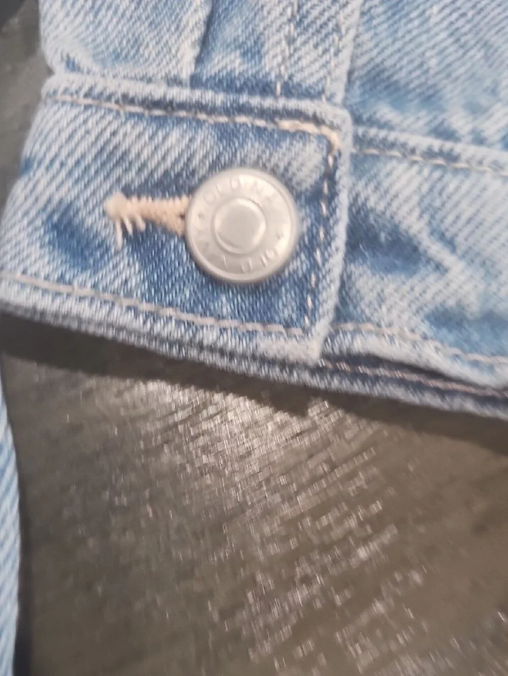 Old Navy Girls Light Blue Denim Jacket with Heart Pockets